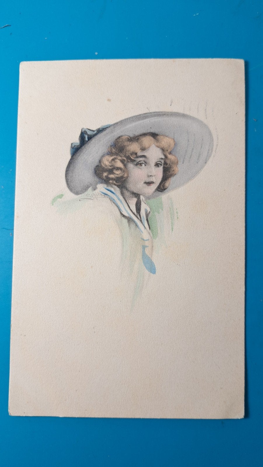 Illustrator Schilbach , meisje met hoed, belle epoque 1918, Ophalen of Verzenden, Voor 1920, Gelopen