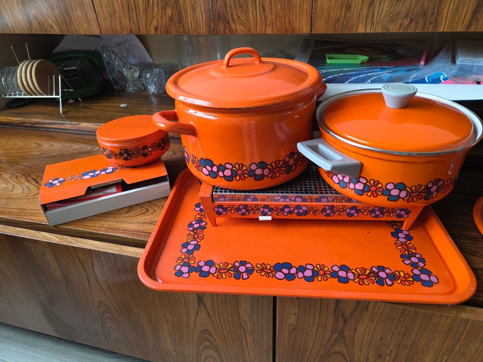 Grote collectie retro oranje keukenitems en meer, Ophalen of Verzenden