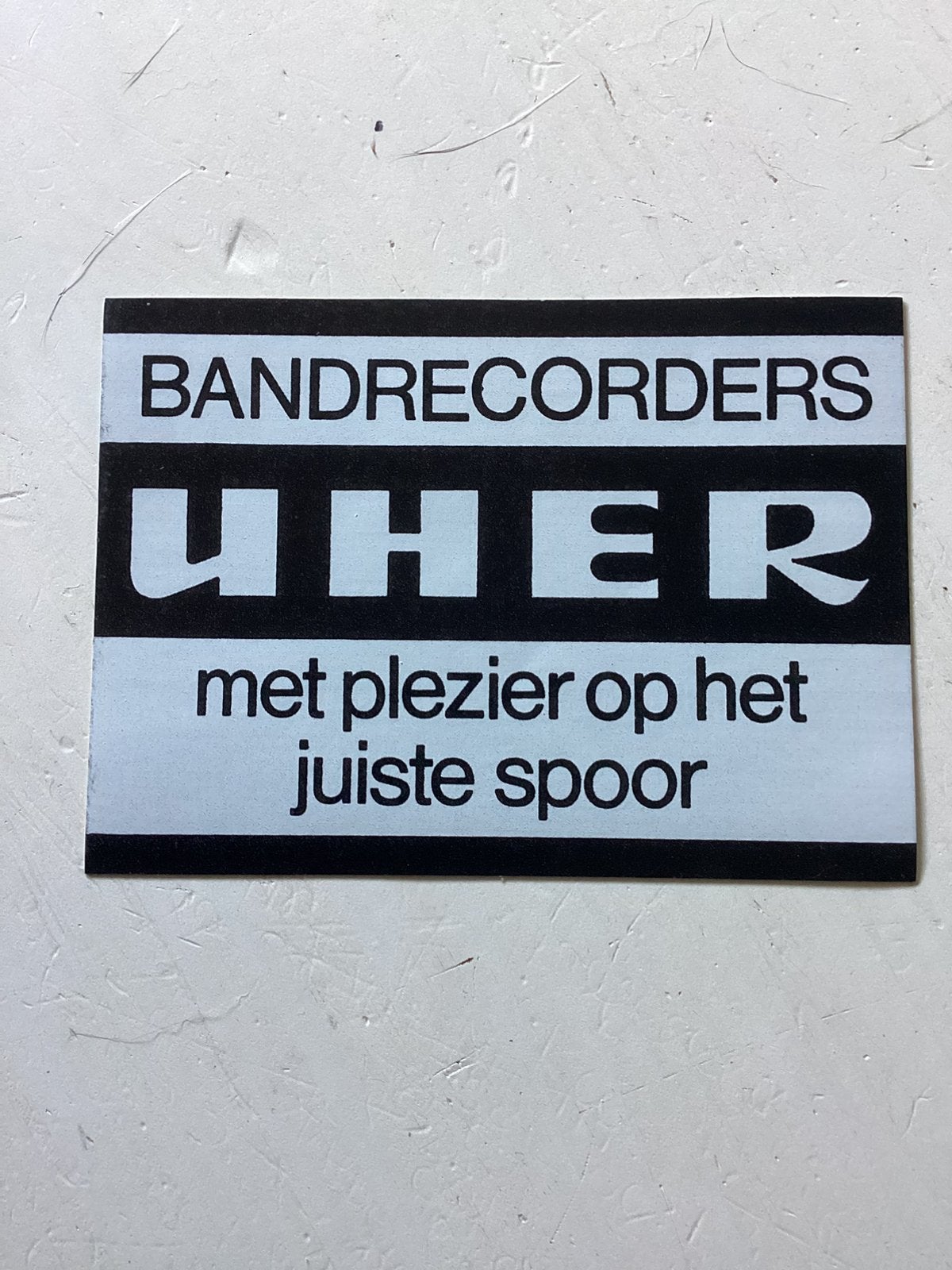 Sticker Bandrecorders Uher, Verzenden, Zo goed als nieuw, Merk