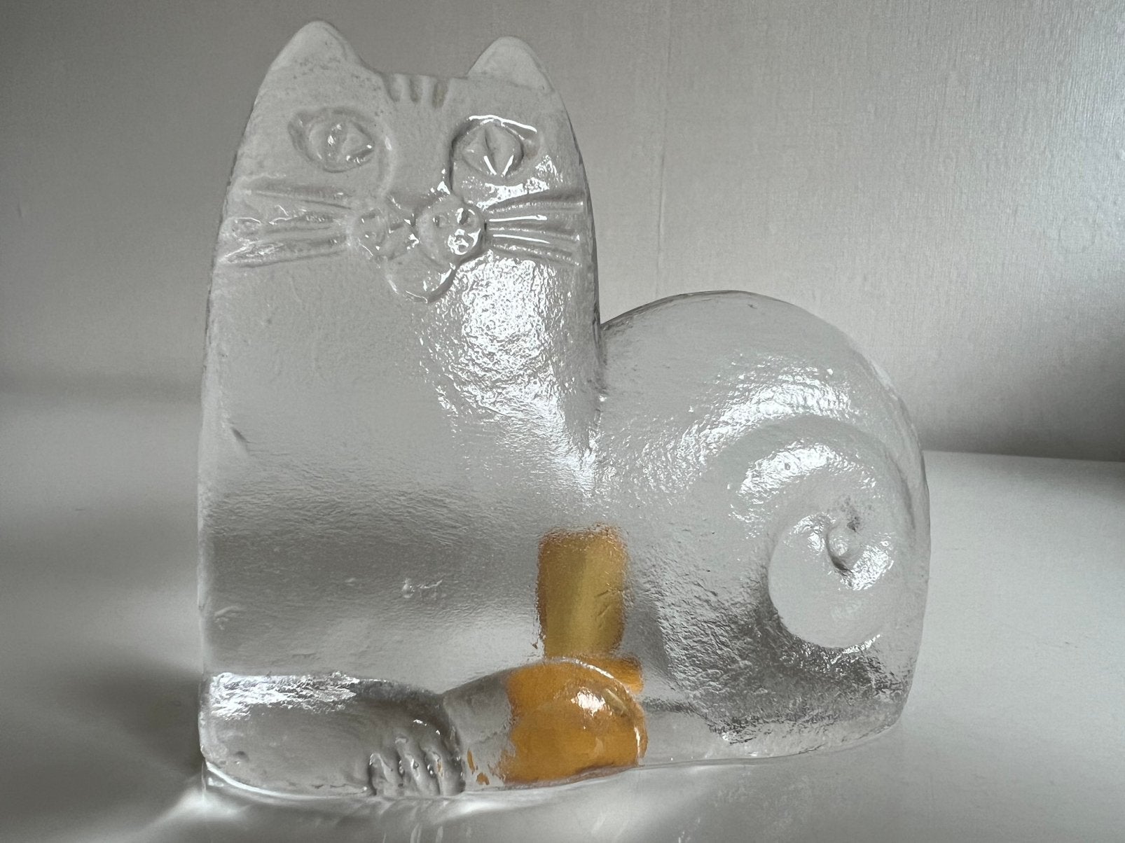 Vintage Lisa Larson~Royal Krona Kat Art Glass Djur I Frihet, Ophalen of Verzenden, Object, Glas