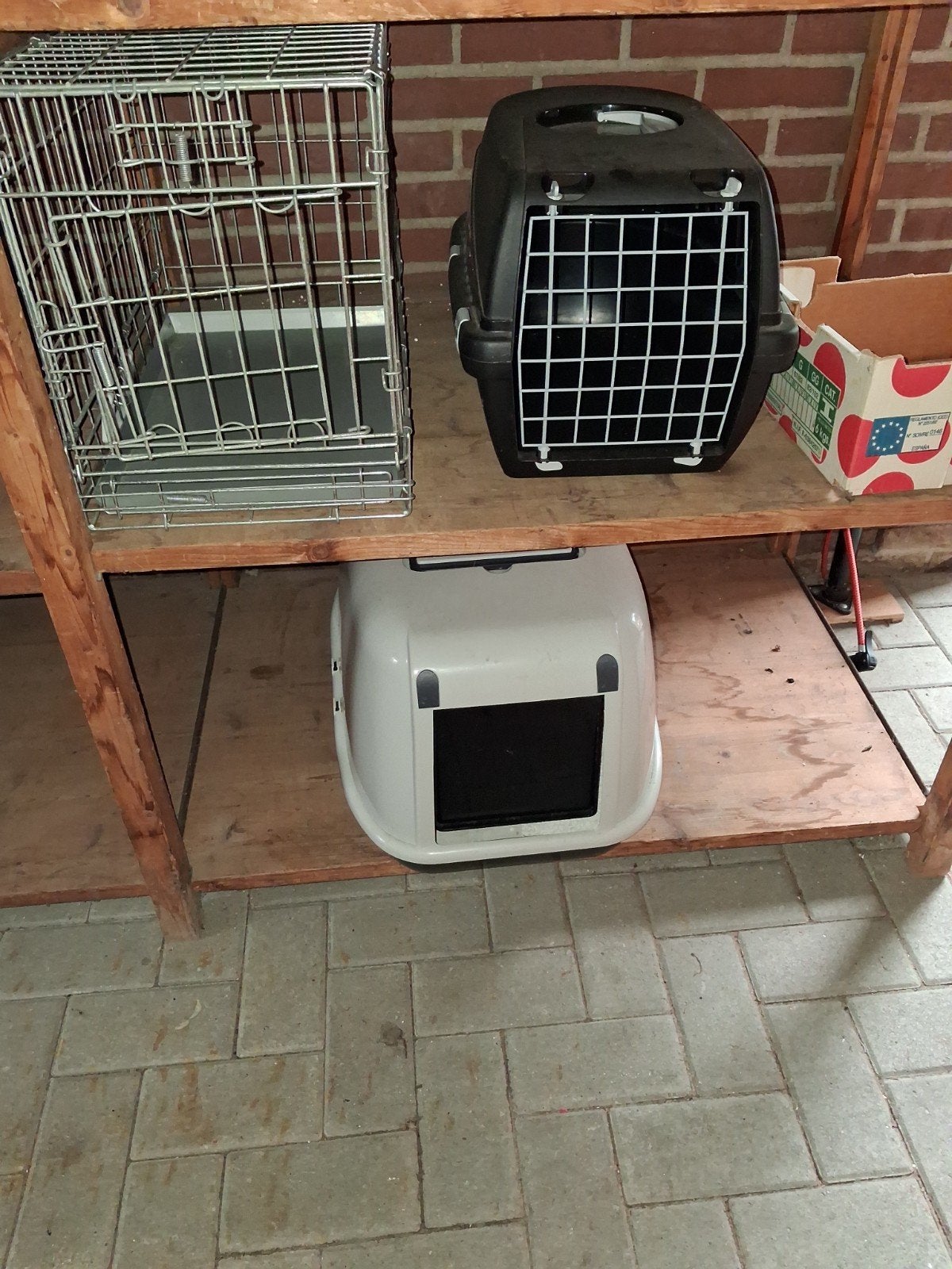 combinatie van bench, kattenbak, en kattenvervoerbak, Dieren en Toebehoren, Ophalen, Gebruikt
