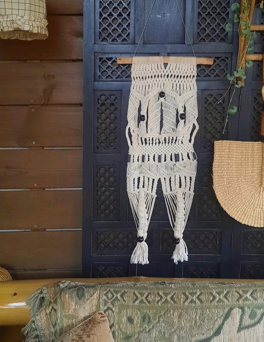 macrame hanger boho ibiza naturel, Ophalen of Verzenden, Gebruikt