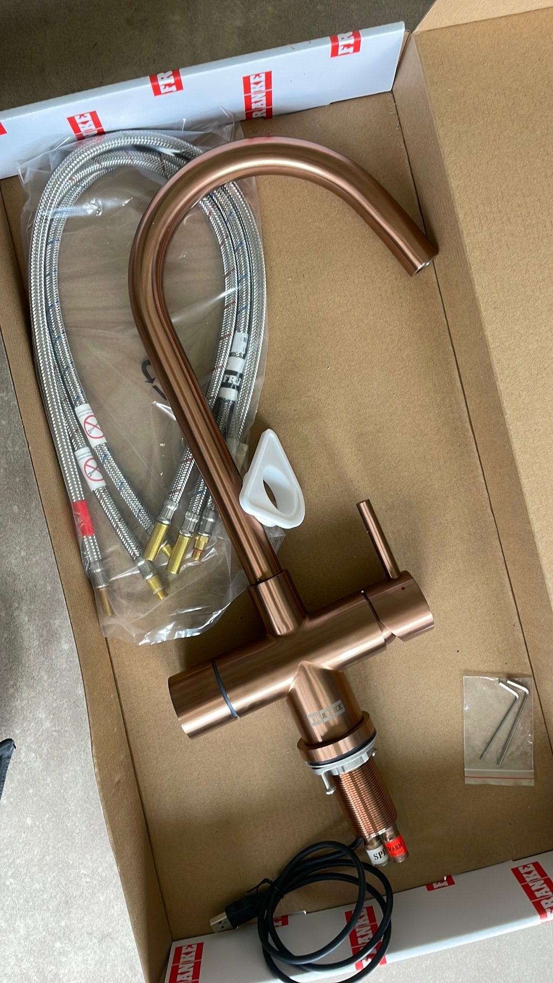 Franke Copper Koper Helix quooker kokend water kraan, Minder dan 50 cm, Ophalen of Verzenden, Zo goed als nieuw, Minder dan 25 cm
