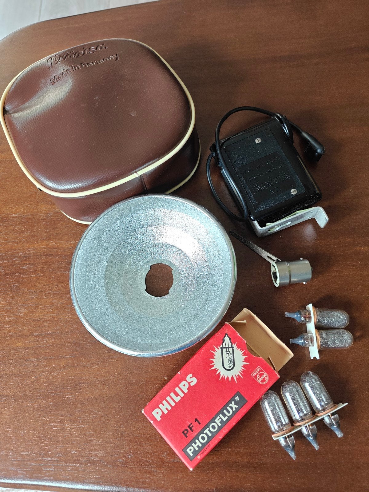 Vintage Kodak B.C. Flasholder met Philips Photoflux lampen, Ophalen of Verzenden, Gebruikt, Overige merken