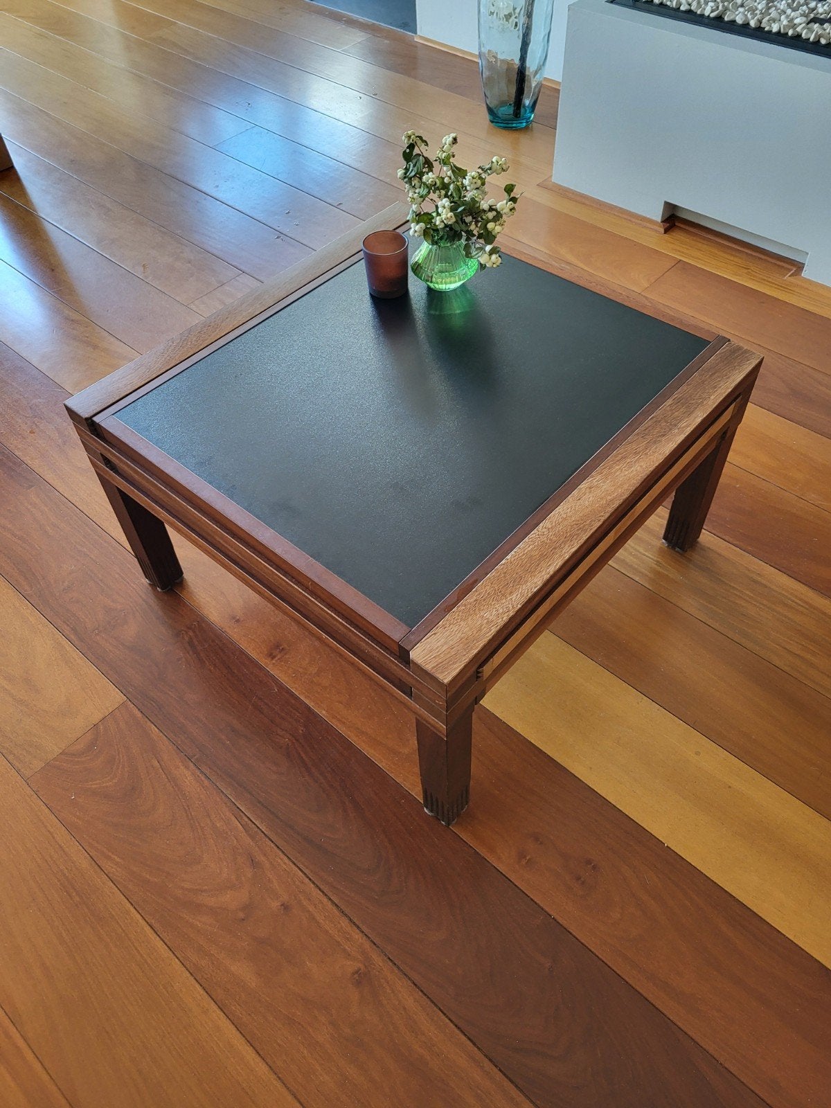 Vintage Bernard Vuarnesson 'Hexa' / 'Par 4' Salontafel voor, Ophalen, Gebruikt, 50 tot 100 cm, Eikenhout