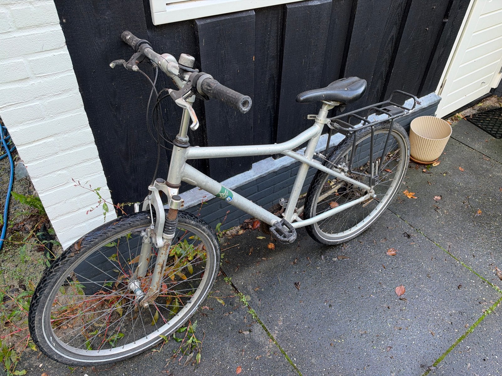 Gebruikte aluminium fiets met bagagedrager, Fietsen en Brommers, 53 tot 57 cm, Ophalen, Gebruikt, Overige merken