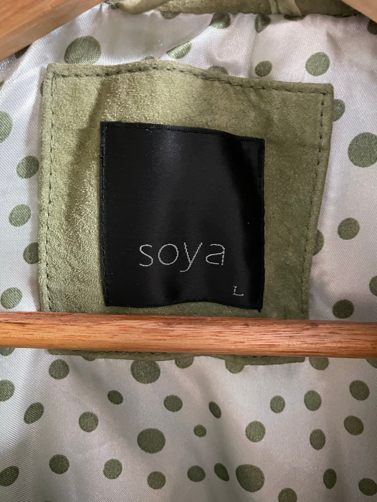 Soya Leren Jas - Maat L - Zo goed als nieuw, Ophalen of Verzenden, Zo goed als nieuw, Maat 38/40 (M), Groen