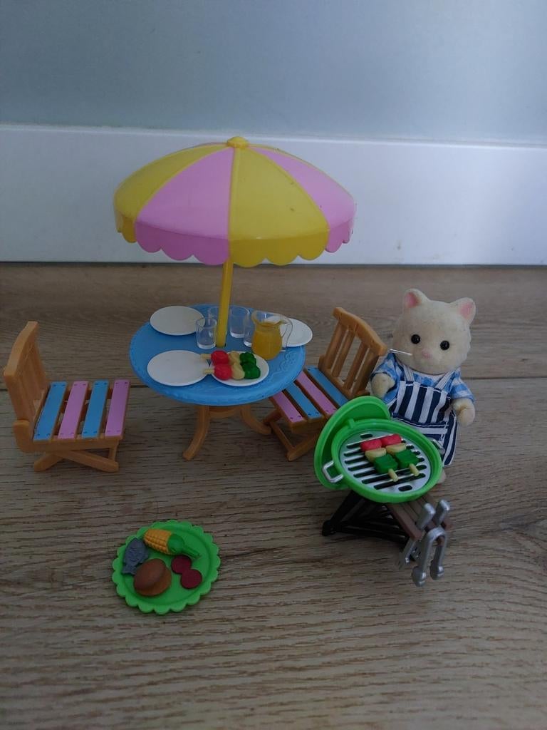 Sylvanian families 4869 bbq set tuinbarbecueset, Ophalen of Verzenden, Zo goed als nieuw, Toebehoren