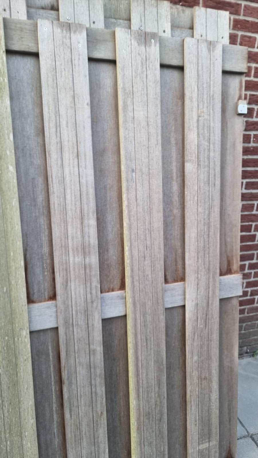 Hard hout schutting, Ophalen, 1 tot 2 meter, 6 meter of meer, Zo goed als nieuw