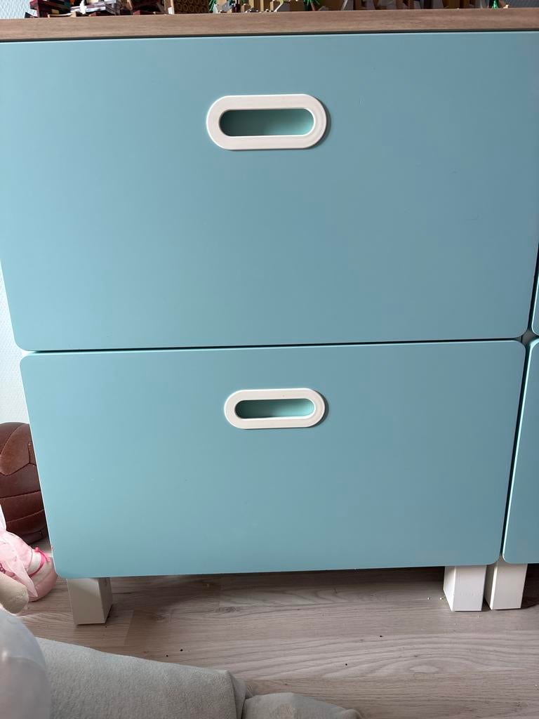 3x IKEA Ladeblokken wit met blauwe lades, Ophalen, Gebruikt, Kast