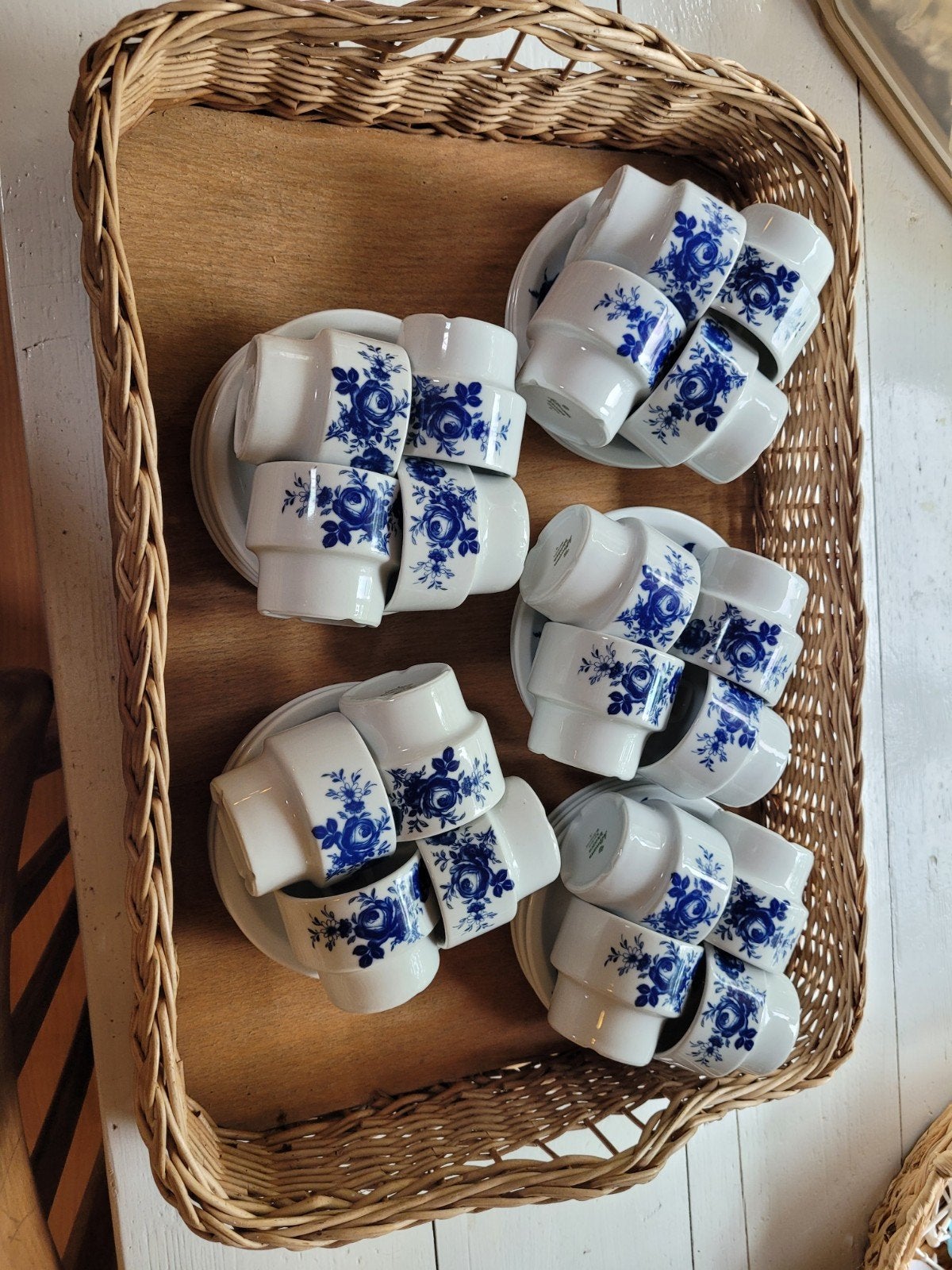 Vintage Delfts Blauw Koffie/Espresso Kopjes Set, Ophalen of Verzenden