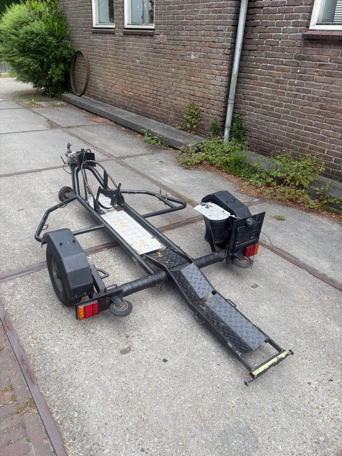 Van Vossen airtrailer afzakbare motortrailer, Ophalen, Gebruikt