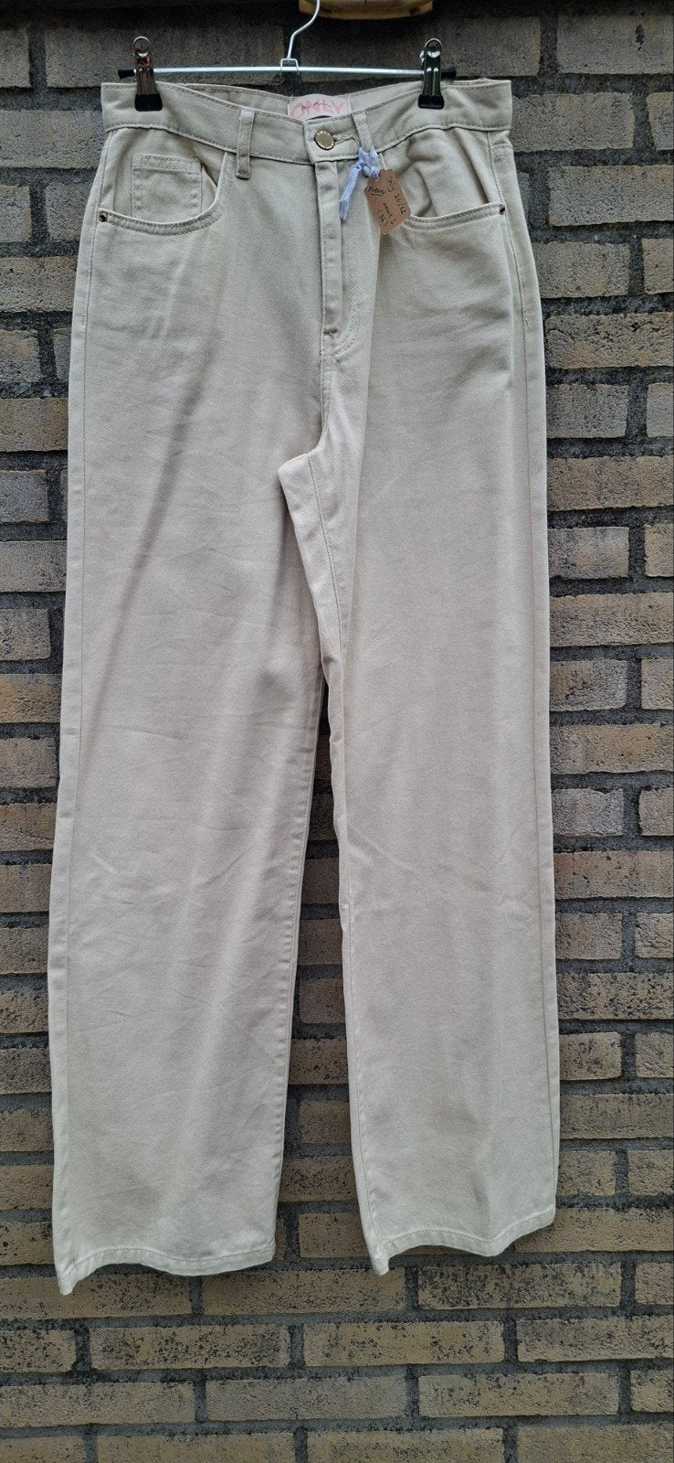 Nieuwe beige wide leg jeans Only maat 26/32 high waist, Nieuw, Ophalen of Verzenden, W27 (confectie 34) of kleiner, Overige kleuren
