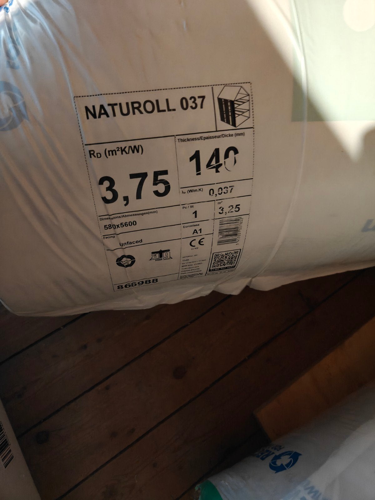 Naturoll 037 Glaswol Isolatie - 140mm Dik, Ophalen, 12 cm of meer, Nieuw, 15 m² of meer