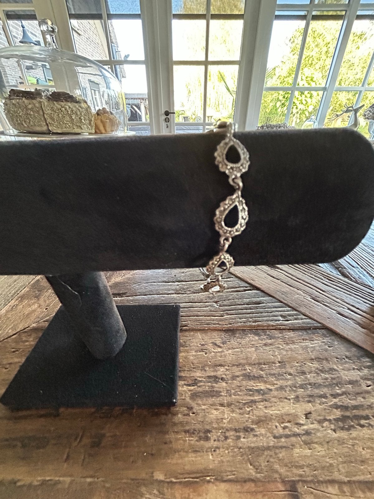 Zilveren Marcasiet Armband, Ophalen of Verzenden, Zo goed als nieuw, Zilver, Met edelsteen