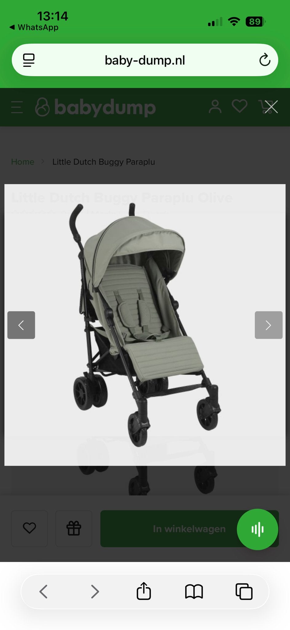 Little Dutch Luxe Buggy - Lichtgewicht en Compact, Ophalen of Verzenden, Nieuw, Kinderwagen, Overige merken
