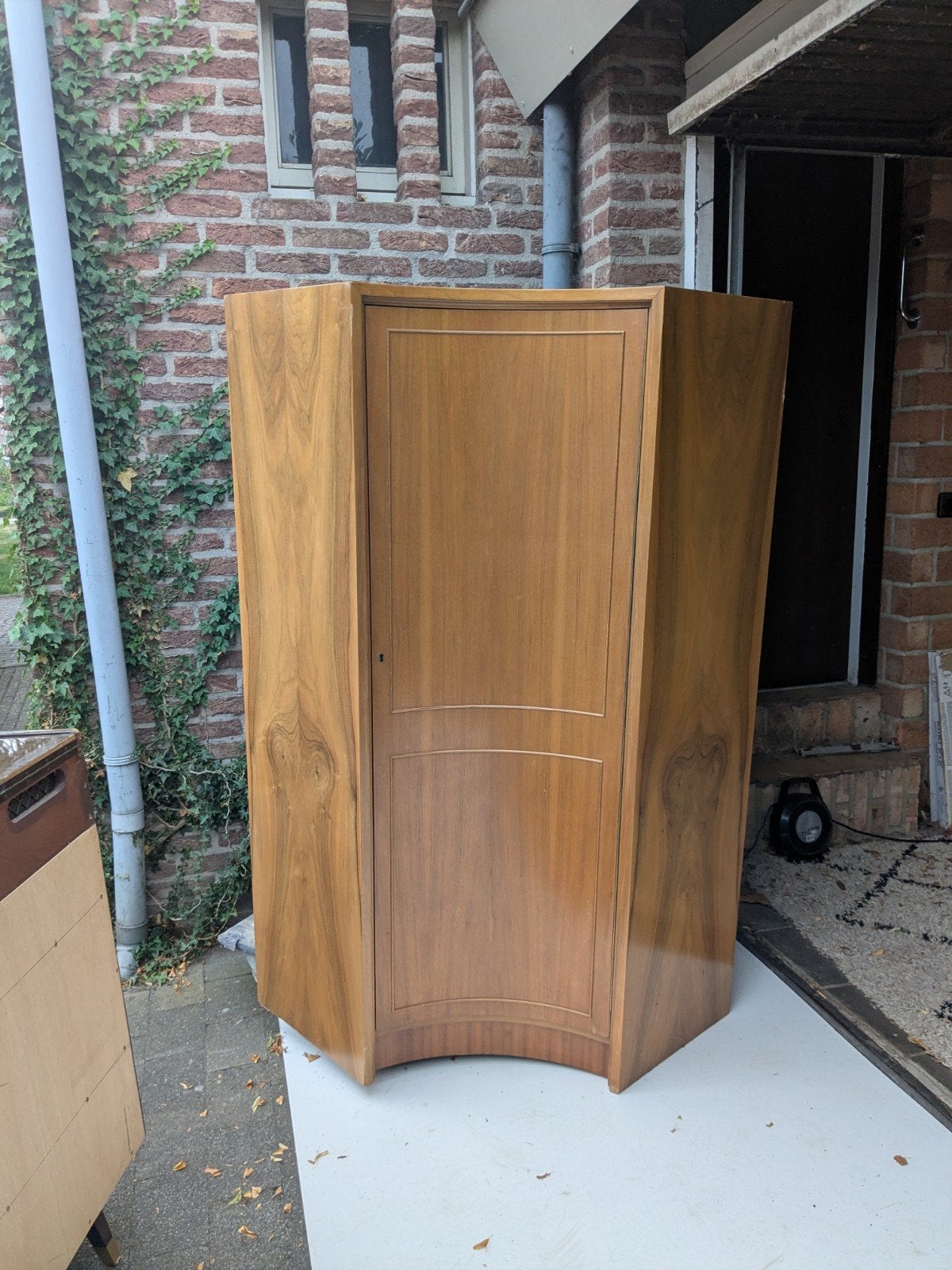 gratis vintage hoek kast highboard midcentury, Ophalen, Gebruikt, 50 tot 75 cm, 200 cm of meer