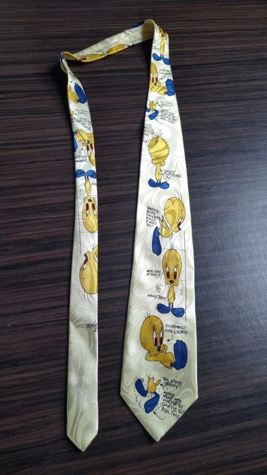 Tweety stropdas - Gold City - 100% zijde, Ophalen of Verzenden, Zo goed als nieuw, Met patroon, Geel