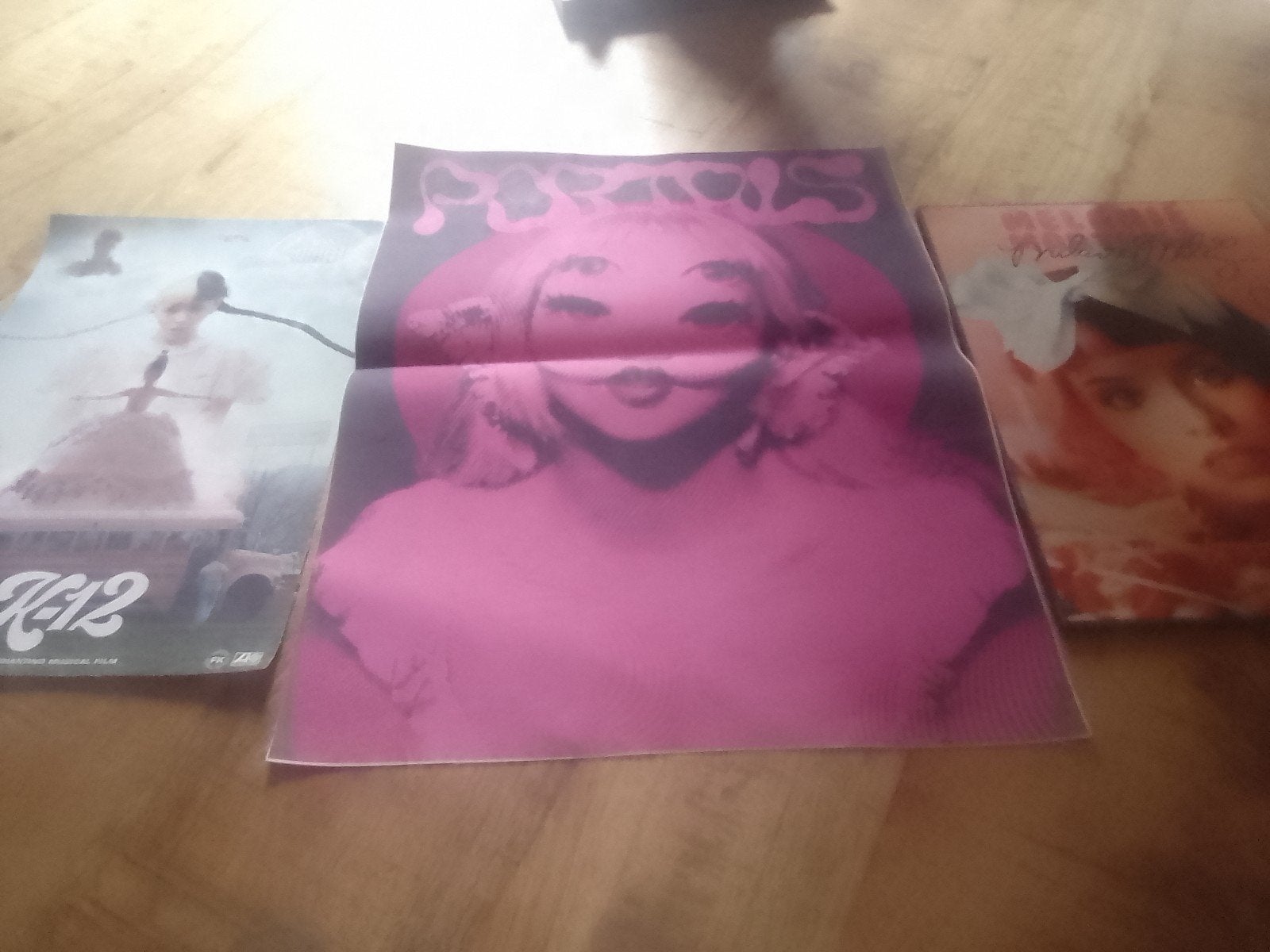 3 Melanie Martinez foto's: 2 plastic, 1 karton, Gebruikt, A4 of kleiner, Rechthoekig Liggend, Ophalen of Verzenden