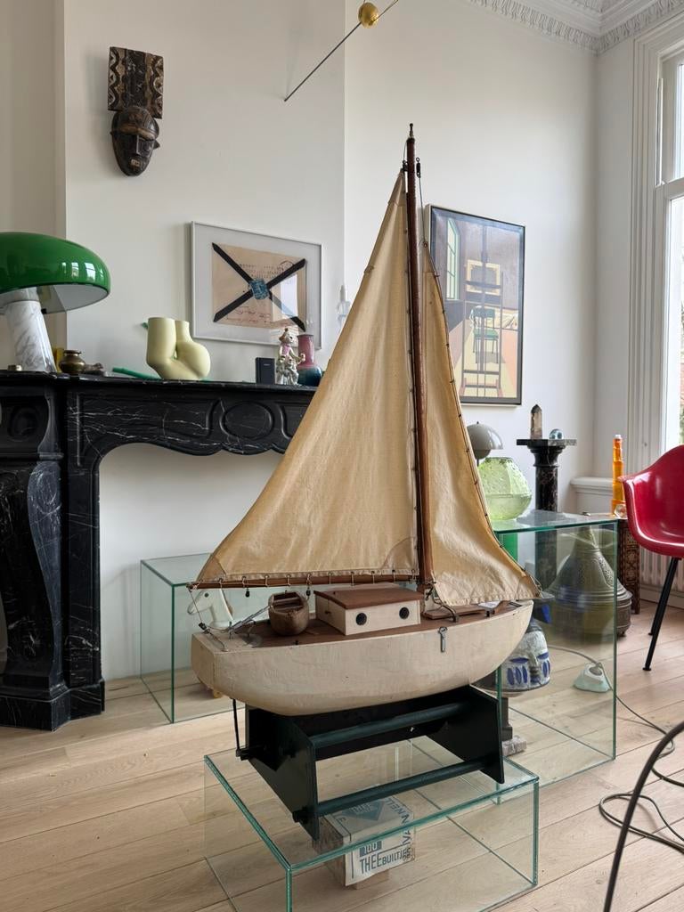 Groot model zeilschip antiek, Hobby en Vrije tijd, Modelbouw | Boten en Schepen, Ophalen, Gebruikt