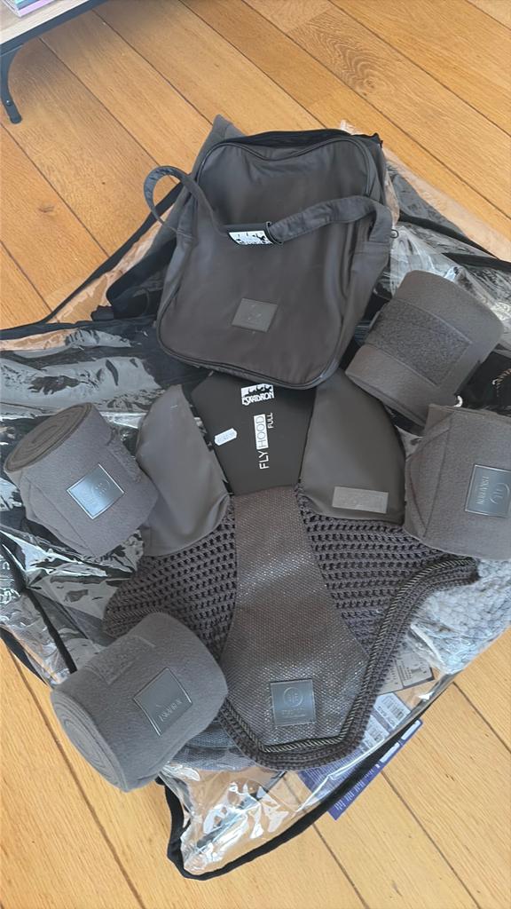 Bandages eskadron maat full bijpassend oornetje grijsgroen, Ophalen of Verzenden, Nieuw, Dressuur