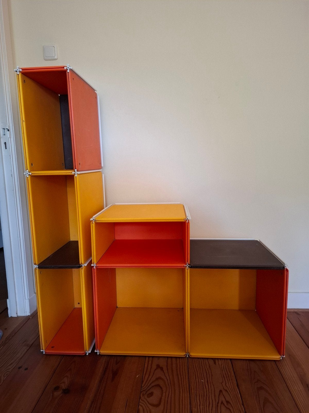 Vintage Modulaire Kubus Kast - Oranje, Geel, Bruin, Ophalen