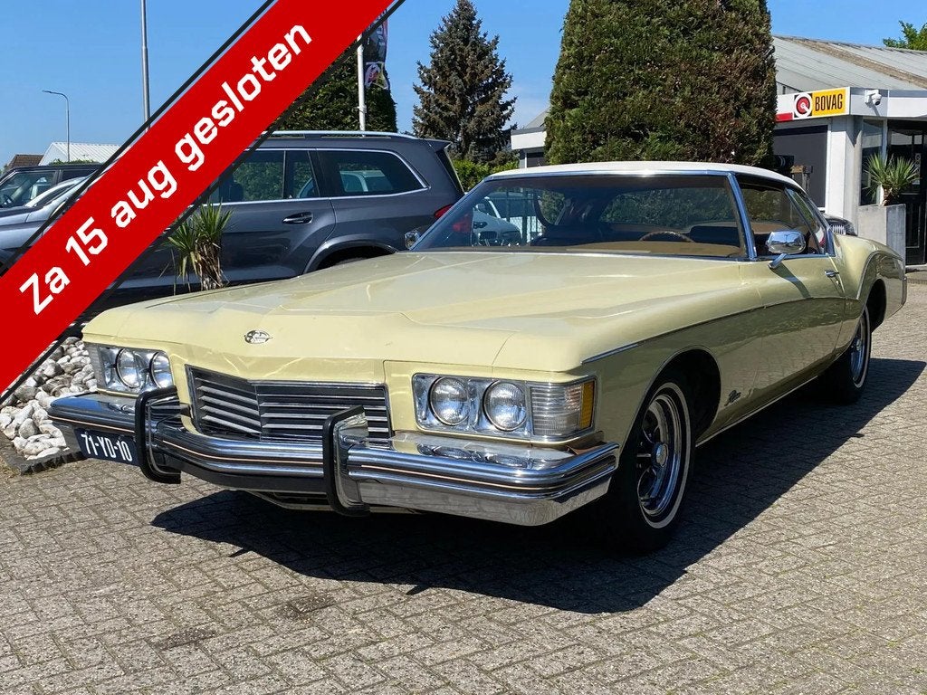 Buick Riviera Boattail 455 V8 Automaat 1973 Roestvrij, Geel, Bedrijf, Handgeschakeld, Geïmporteerd