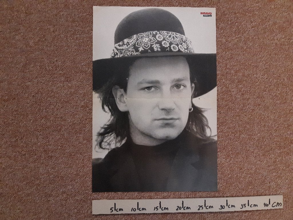 Poster U2 Bono Maat A3 28x42 cm Falco Bravo, Ophalen of Verzenden, Zo goed als nieuw, A1 t/m A3, Muziek