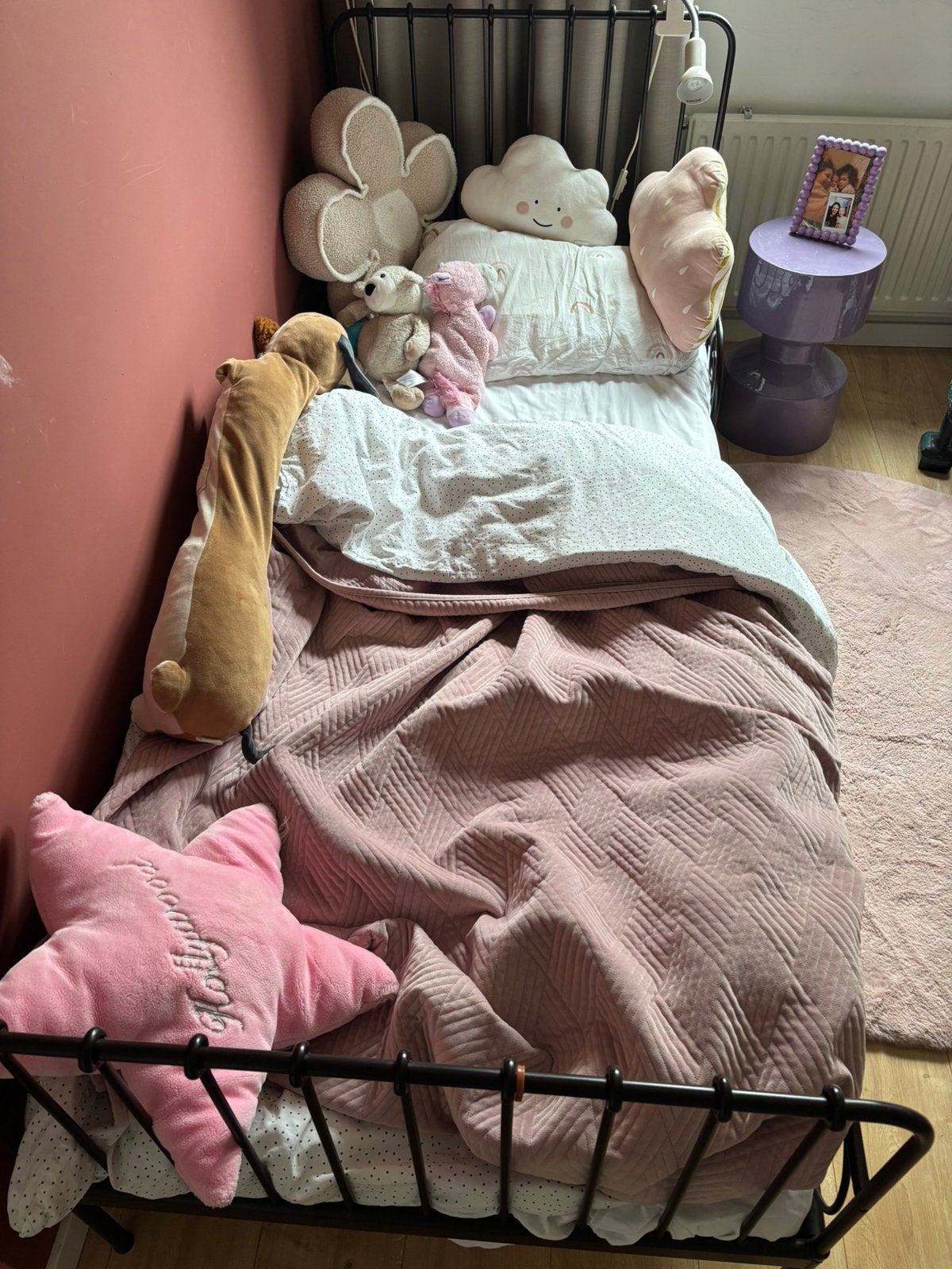 Ikea mee groei bed zwart, Gebruikt, 70 tot 85 cm, 180 cm of meer, Ophalen