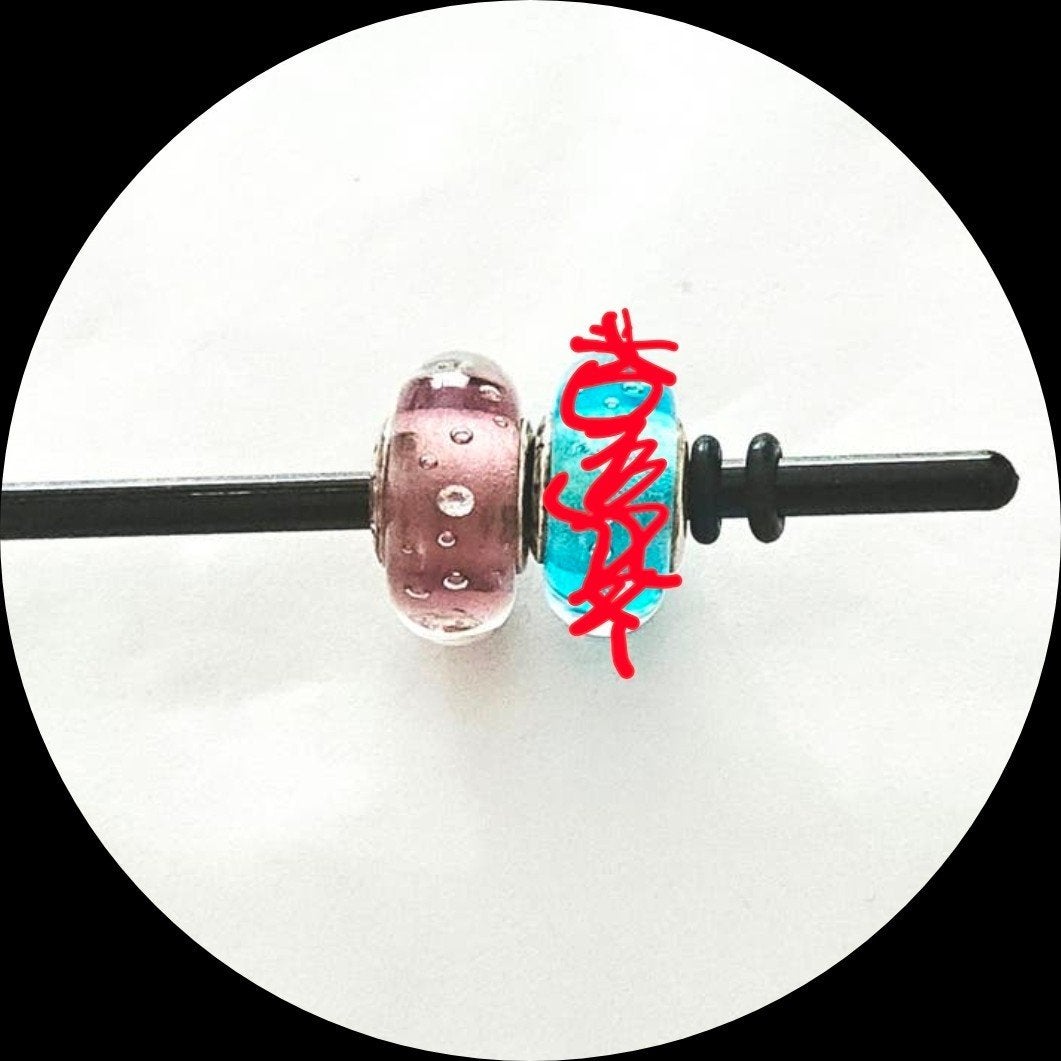 Pandora murano met 4 zirkonia's / glasbedel, Sieraden, Tassen en Uiterlijk, Bedels, Pandora, Ophalen of Verzenden, Zo goed als nieuw