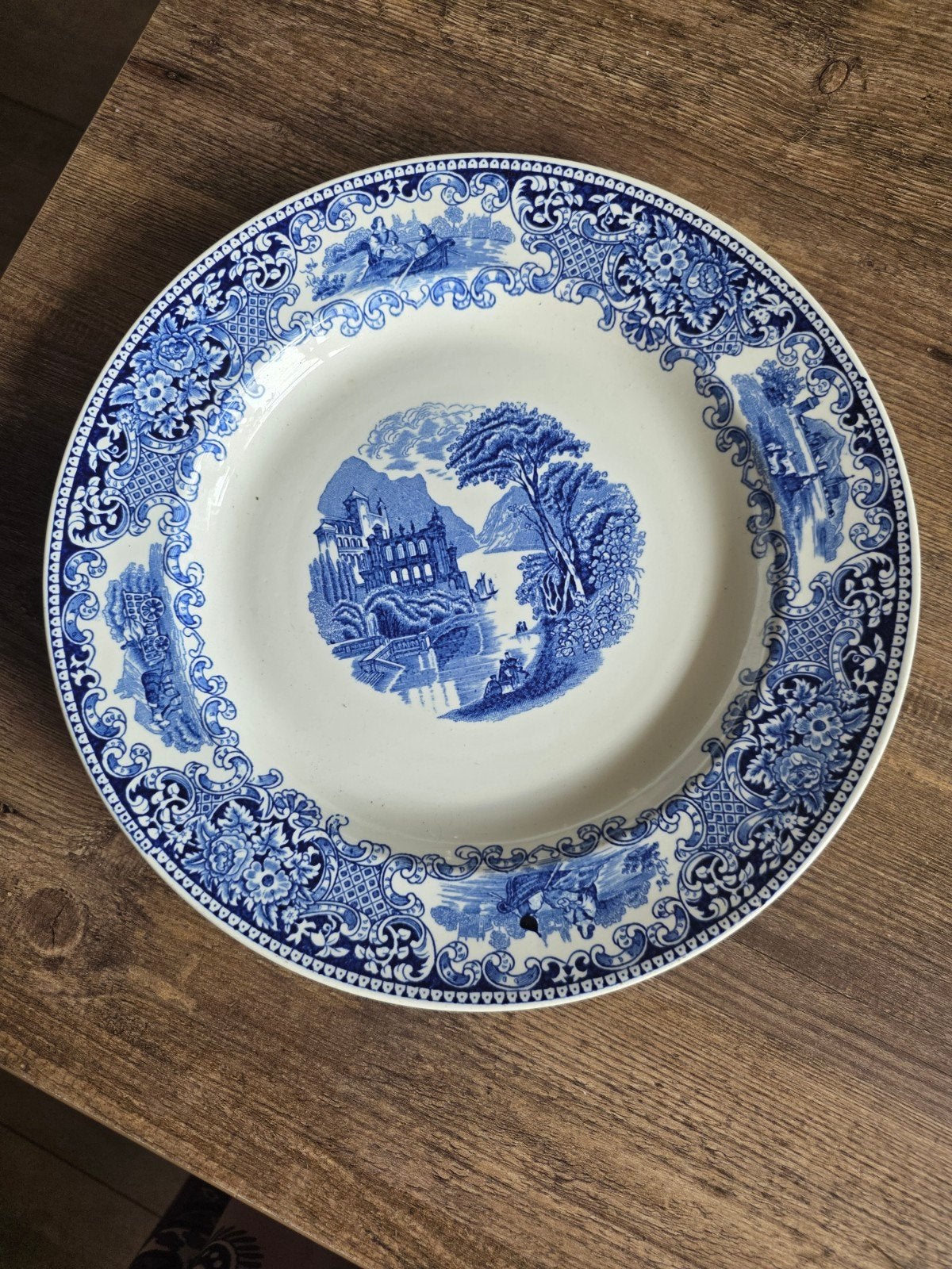 Antiek Maastricht Old England bord - Blauw/Wit, Antiek en Kunst, Antiek | Servies los, Ophalen of Verzenden