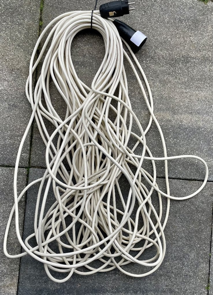 8 mm dikke stroomkabels met stekkers, 3-aderig, grote lengte, Ophalen of Verzenden, Zo goed als nieuw, Overige merken, Kabel of Snoer