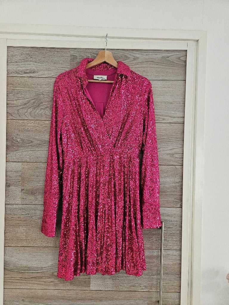NIEUW roze glitterjurk van SHOEBY maat S, Kleding | Dames, Nieuw, Ophalen of Verzenden, Knielengte, Maat 36 (S)