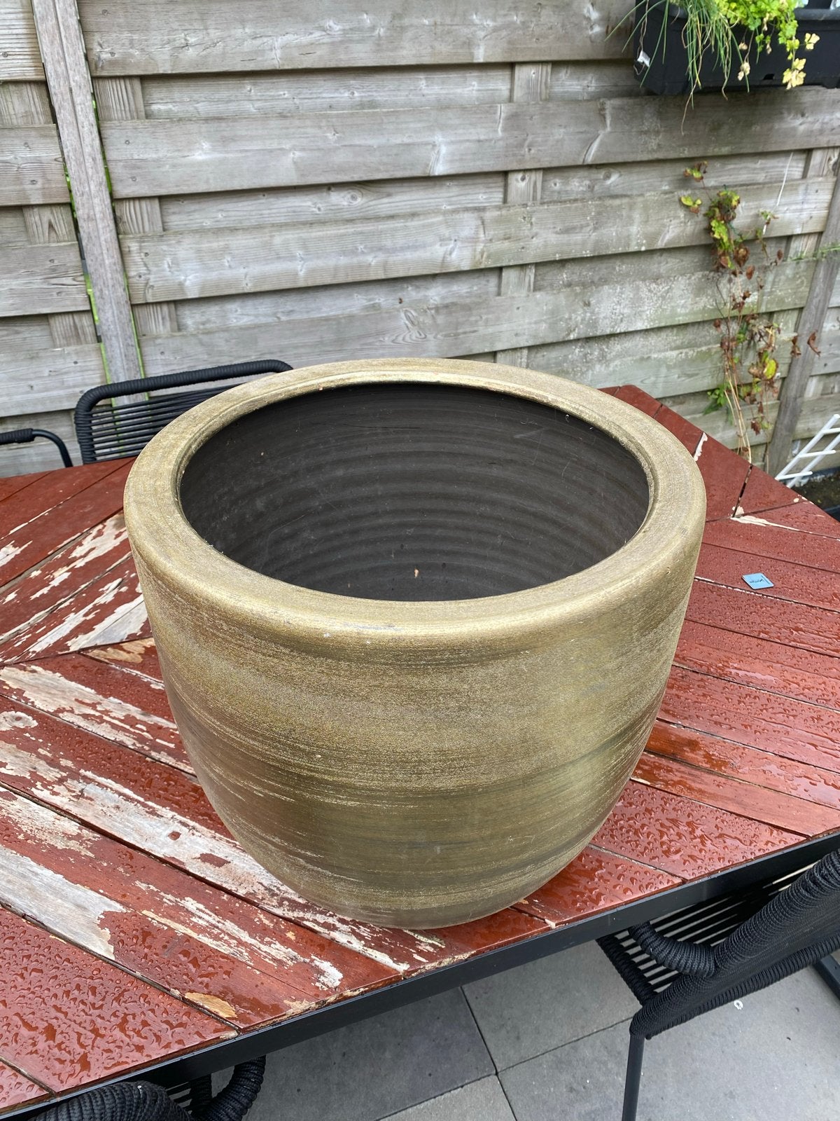Gouden binnen plantenpot - 36 cm hoog, Ø 40 cm, Ophalen, Overige materialen, Gebruikt, 40 cm of meer