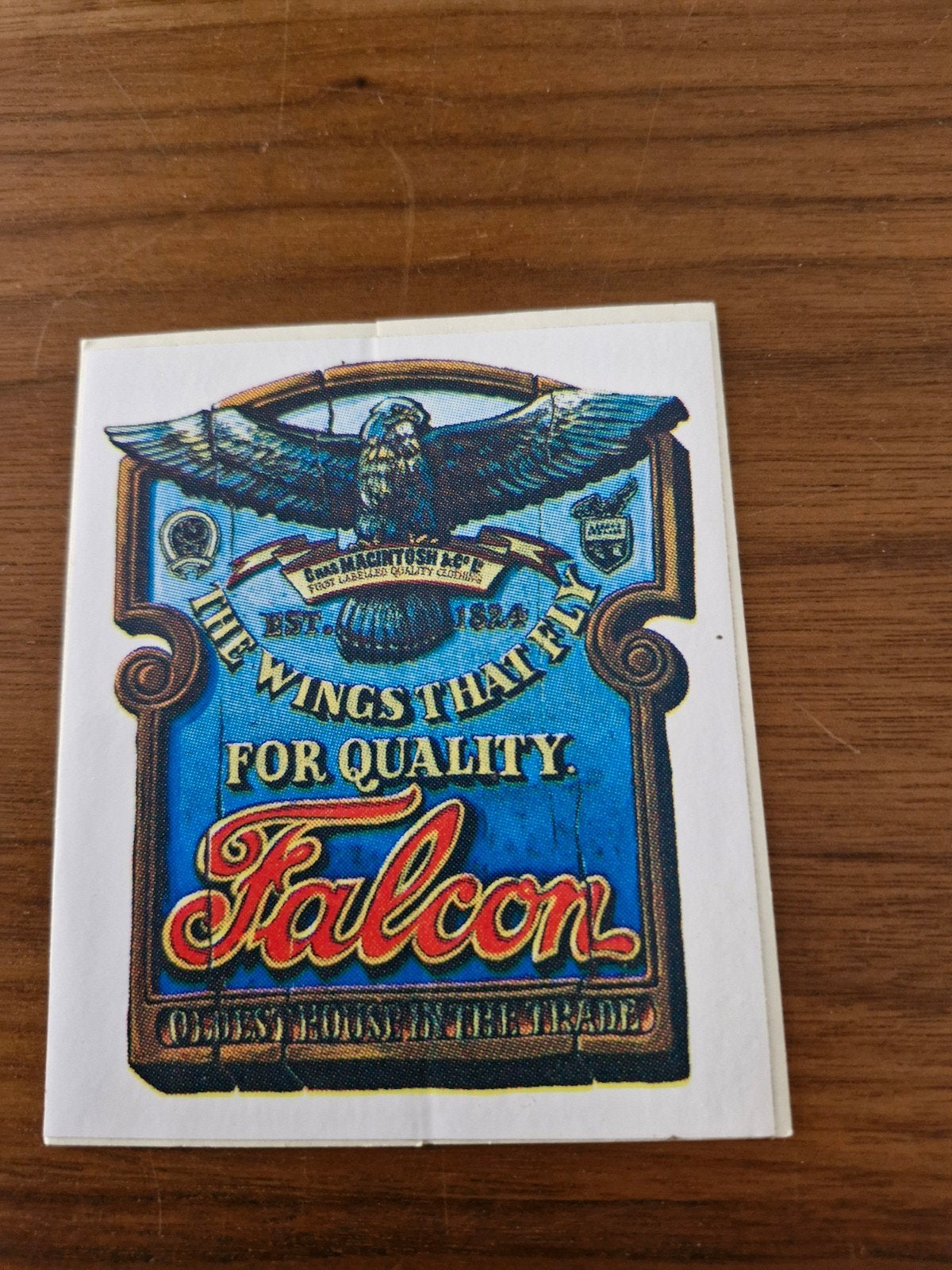 12182 Vintage 'Falcon' Sticker - Chas Macintosh & Co. 1824, Ophalen of Verzenden, Gebruikt, Merk
