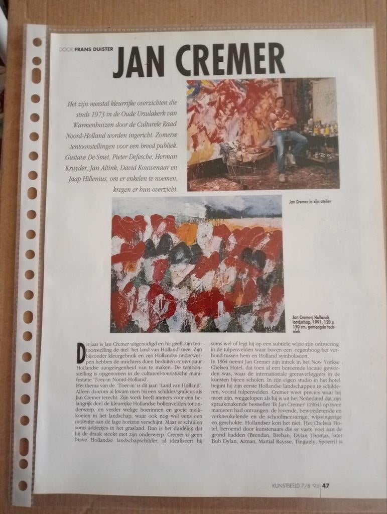 Jan Cremer 4 x artikel & 1 knipsel, Ophalen of Verzenden, Zo goed als nieuw