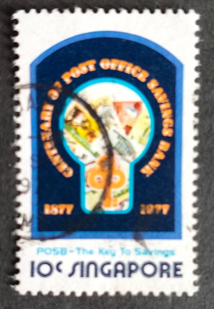 SINGAPORE - 100 jaar Postspaarbank 1977, Verzenden, Gestempeld, Zuidoost-Azië