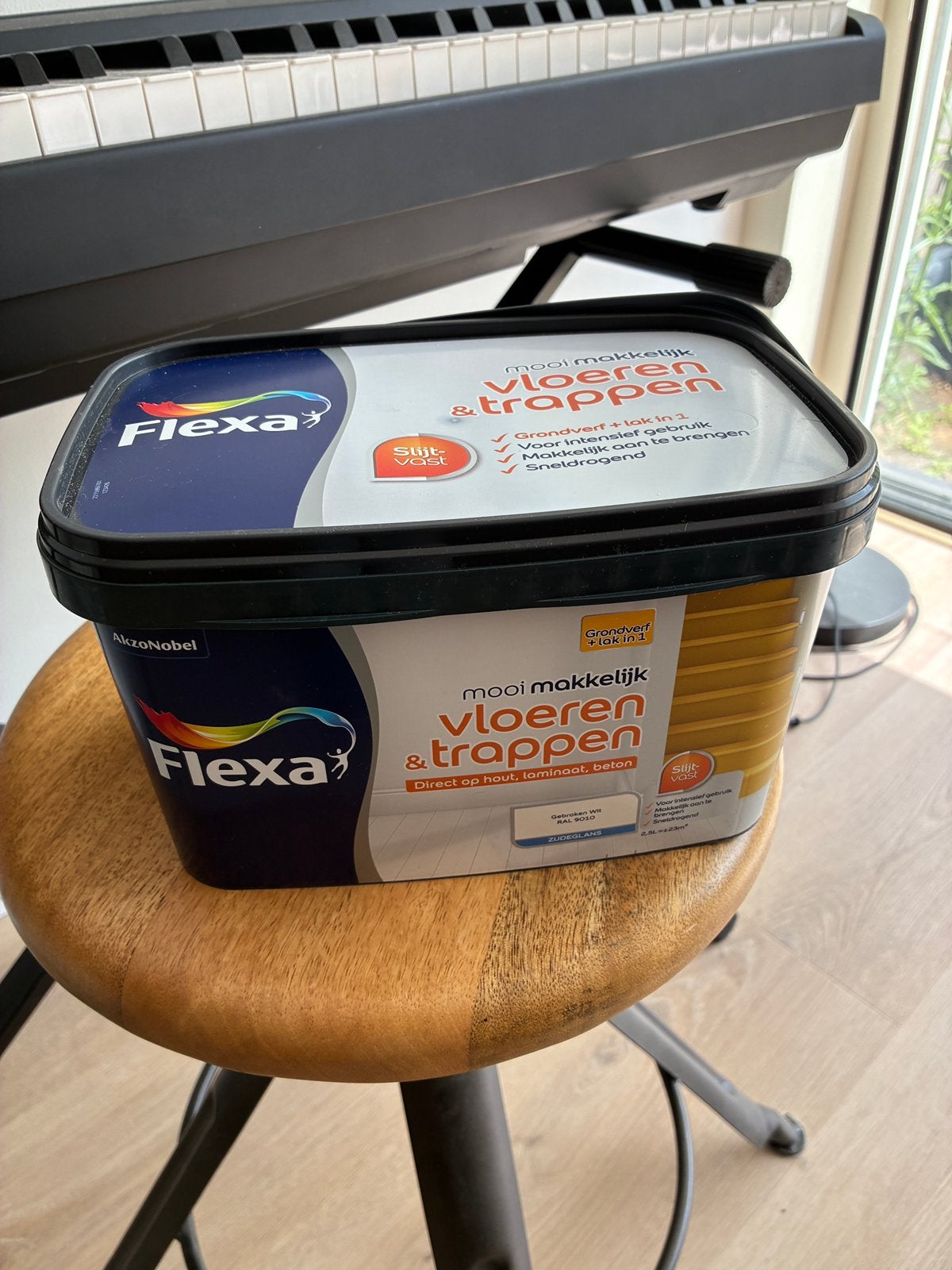 Flexa vloeren en trappen 2,5L - RAL 9010, Ophalen, Nieuw, Wit