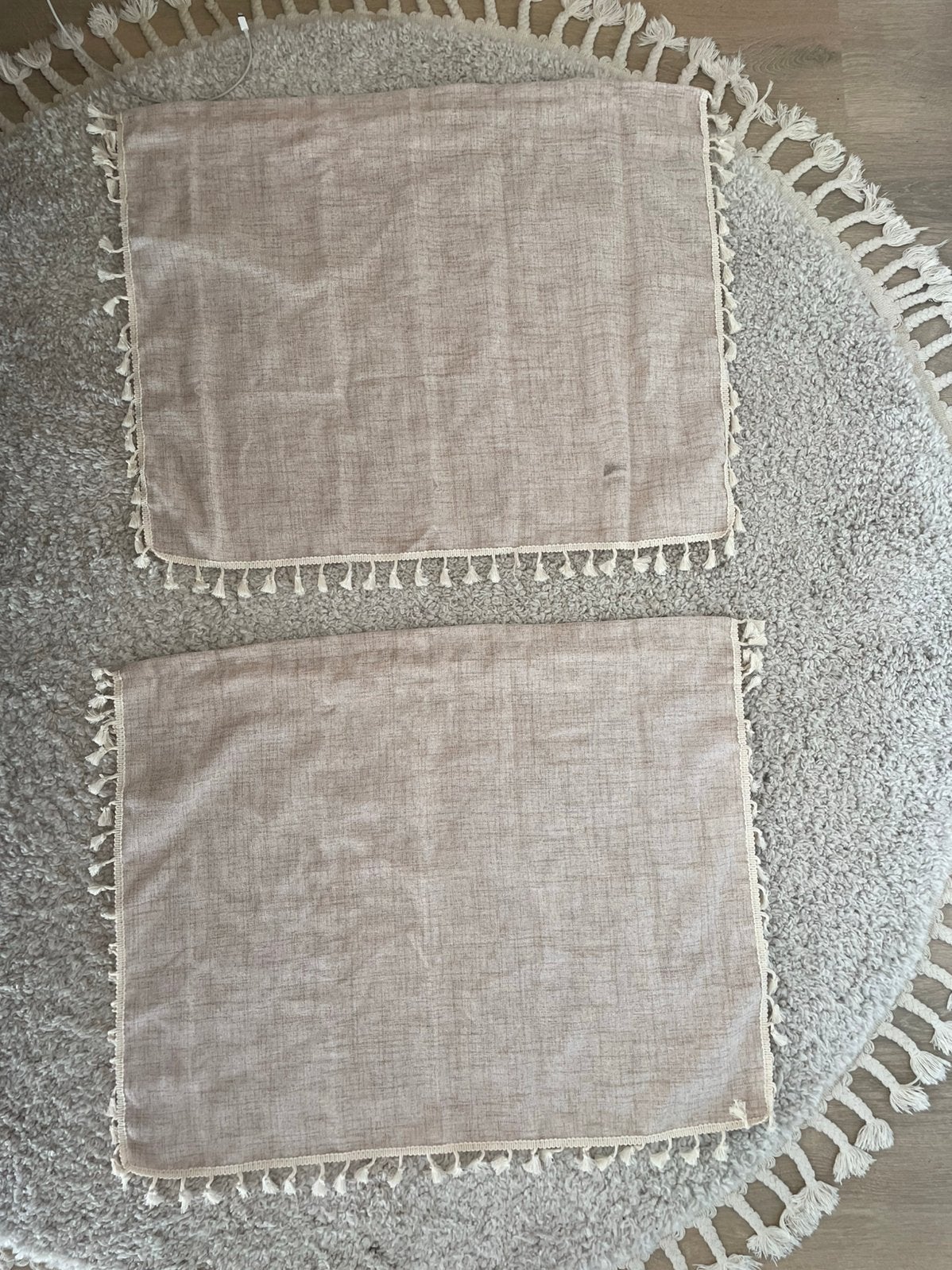 Gordijntjes, Gebruikt, 57 cm, Beige, Ophalen of Verzenden