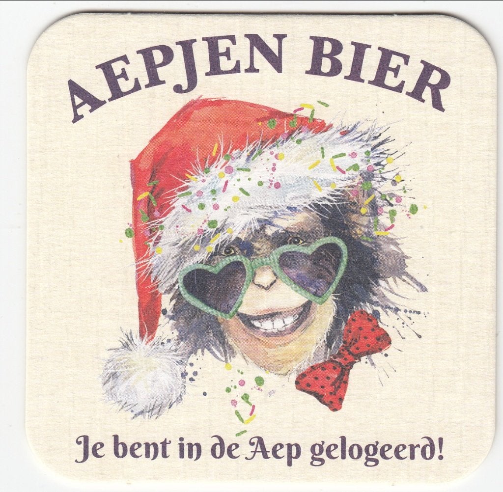 1 AEPJEN BIER BIERVILTJE, Verzamelen, Biermerken, Verzenden, Gebruikt, Viltje(s), Overige merken