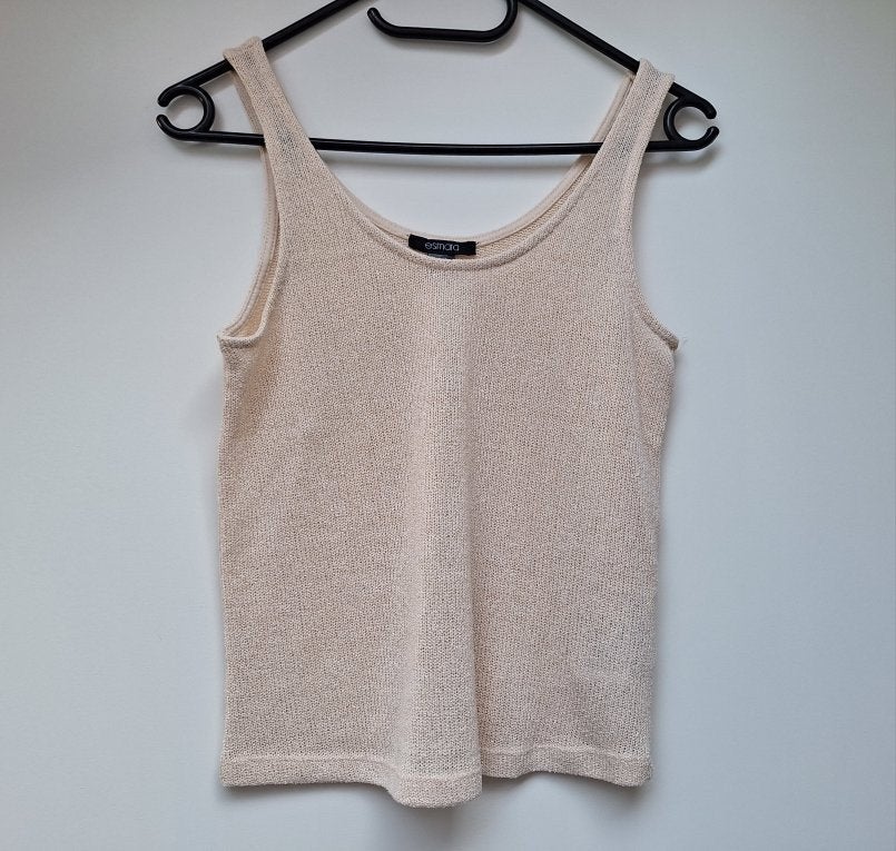 Beige mouwloze top Esmara Lidl - maat XS 34, Kleding | Dames, Beige, Zo goed als nieuw, Zonder mouw, Maat 34 (XS) of kleiner