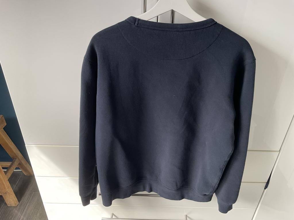 J. Butcher of Blue sweater maat S ( valt als M), Ophalen, Zo goed als nieuw, Maat 46 (S) of kleiner, Blauw