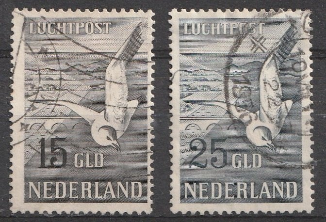 LP12-LP13  1951 Zeemeeuwen, Postzegels en Munten, Postzegels | Nederland, Ophalen of Verzenden, Na 1940, Gestempeld