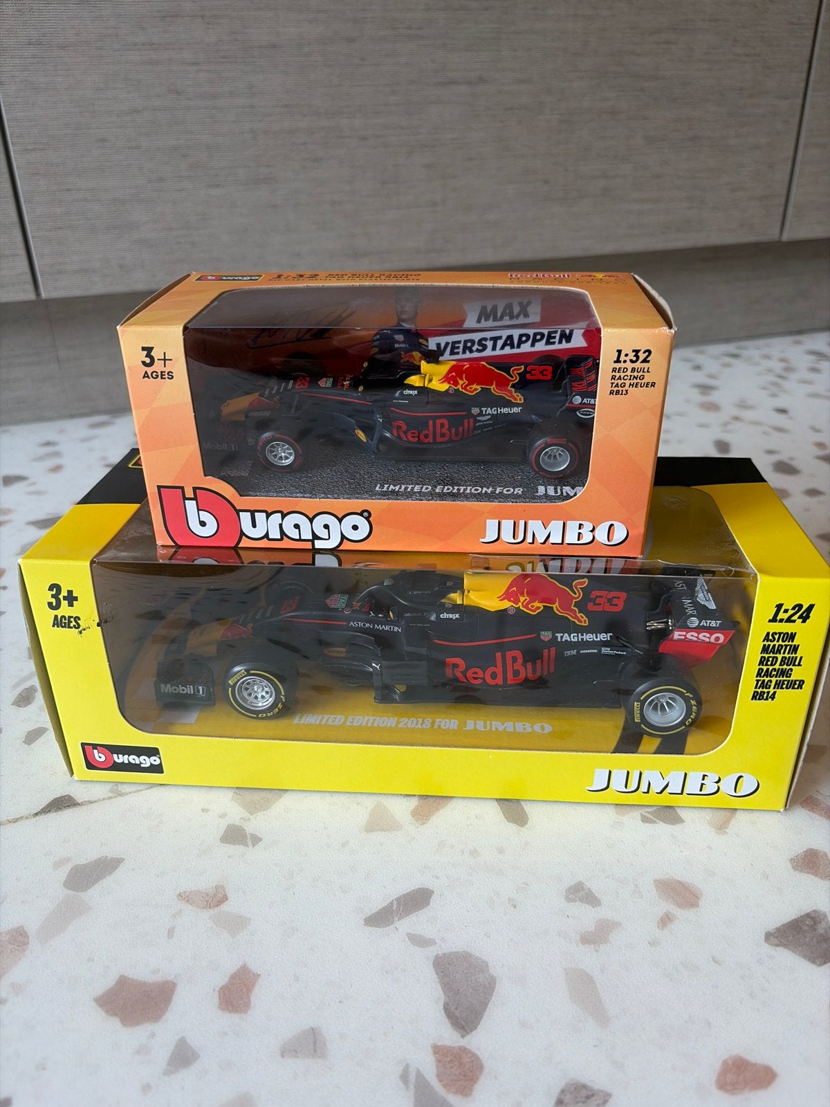 Miniatuur auto Max Verstappen Jumbo (2 stuks), Ophalen of Verzenden, Nieuw, Auto, Overige merken