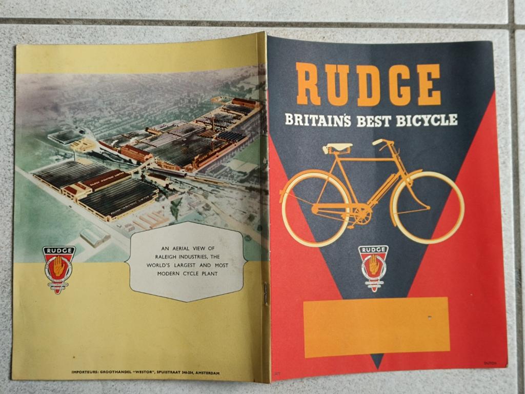 NED. FOLDER RUDGE , HET BESTE ENGELSE RIJWIEL., RALEIGH, Ophalen of Verzenden, Gelezen