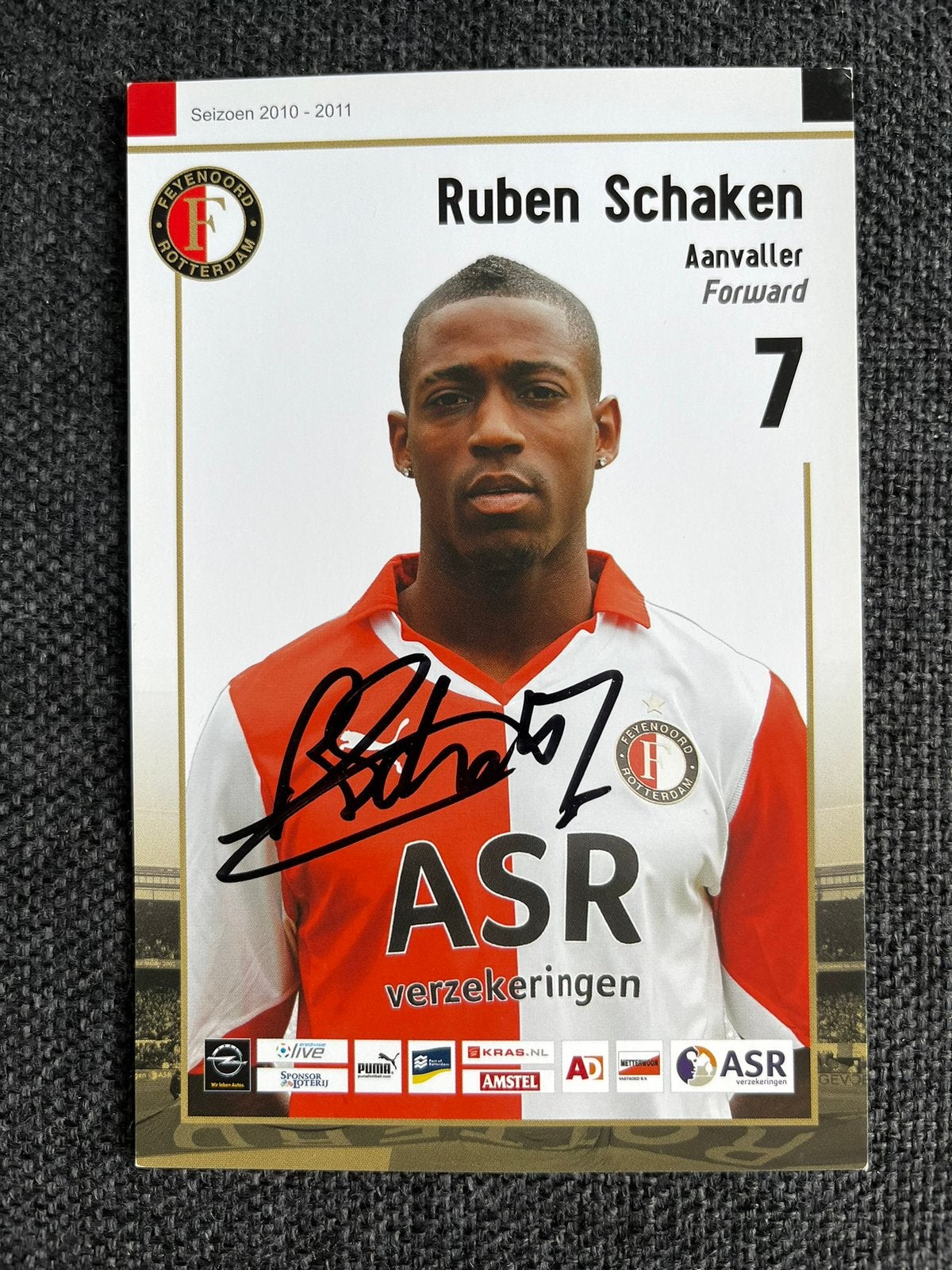 Feyenoord spelerskaart Schaken met handtekening, Verzamelen, Sportartikelen en Voetbal, Ophalen of Verzenden, Zo goed als nieuw