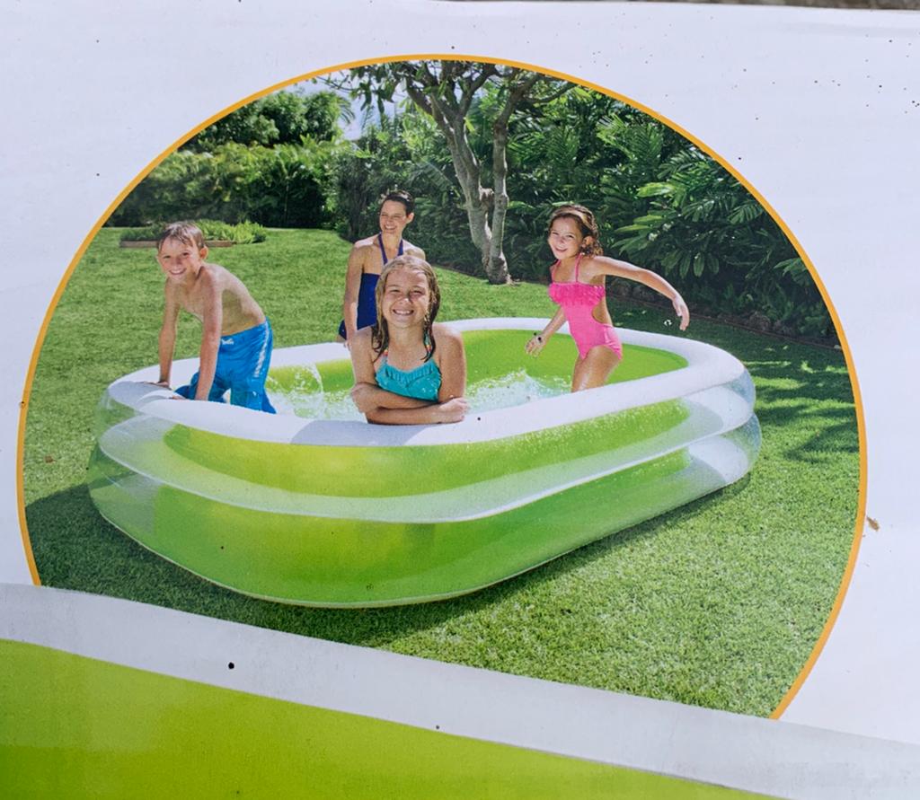 Leuk opblaas familie zwembad 2.62 bij 1.75 cm, Ophalen, Minder dan 80 cm, Rechthoekig, Minder dan 200 cm