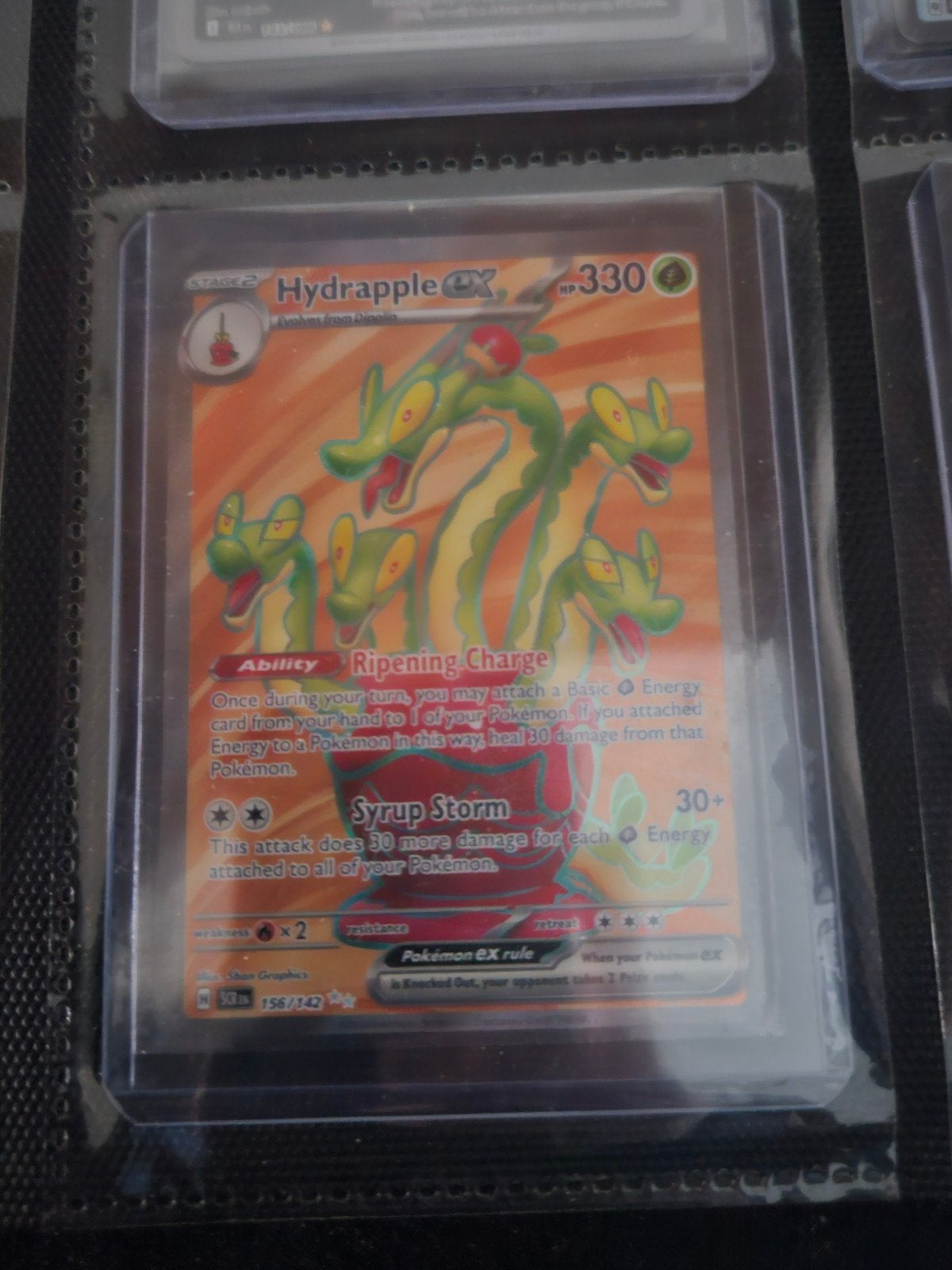 Pokemon Hydrapple ex 156/142 Stellar Crown, Ophalen of Verzenden, Zo goed als nieuw, Losse kaart, Foil