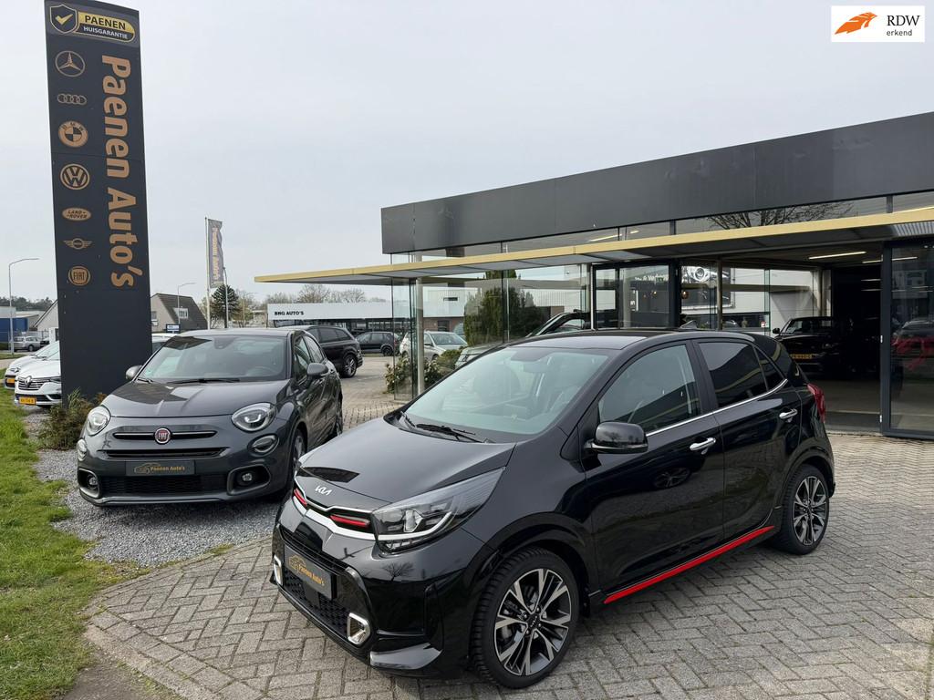 Kia PICANTO 1.0 DPi GT-Line|Cam|Carplay|5.200KM!, Auto's, Kia, 4 stoelen, Zwart, Leder, Bedrijf