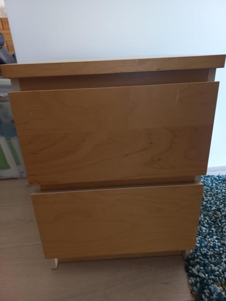 IKEA MALM Ladekast 2 lades, lichtoranje/hoogglans, Ophalen, Gebruikt, Minder dan 45 cm, 55 tot 70 cm